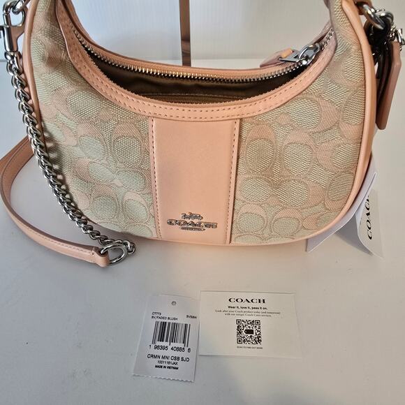 Coach Carmen Mini Crossbody in Signature Jacquard Faded Blush Top Handle  NEW - Picture 6 of 13